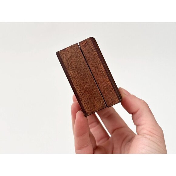 Solid Wood Silver Toned Lidded Dog Etched Vintage Jewelry Box | Container - Picture 7 of 7